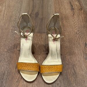 Lilly Pulitzer Gold and Brown Sandals